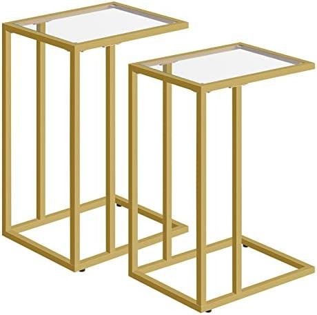 HOOBRO C Shaped End Table Set: A Modern Space-Saving Solution