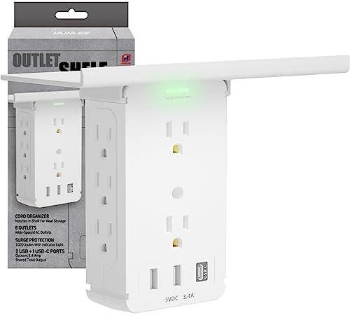 Review: H HUNLEE Outlet Shelf with Surge Protector & USB Ports