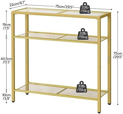 Modern 3-Tier Glass Console Table Review: ‌HOOBRO ‍GD21XG01G1