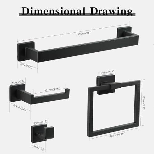 Review: ⁢DUMDER Matte Black Bathroom Hardware Accessories 5-Piece Set