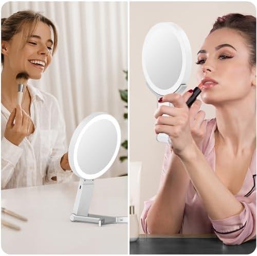 Review:‌ Portable Magnifying Mirror with Light 2-Sided Makeup Mirror 3-in-1 for ⁤Home & Travel