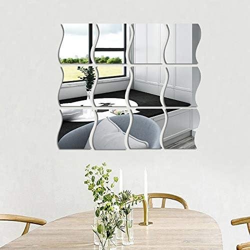 Review: 12PCS Wavy Mirror Wall Stickers - DIY⁤ Home Decor for⁣ Any⁢ Room