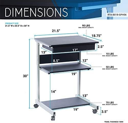 Techni Mobili Rolling Laptop Cart Review: Black Graphite