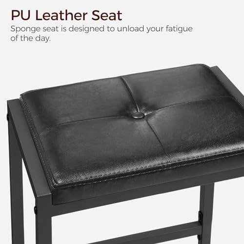 Stylish & Sturdy: Black ‌PU Leather Bar Stools, Set of ⁤2 - Product Review