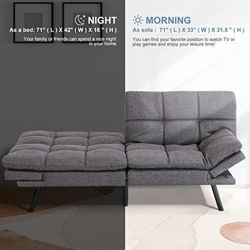 MUUEGM Modern Memory Foam Futon Sofa Bed Couch Review