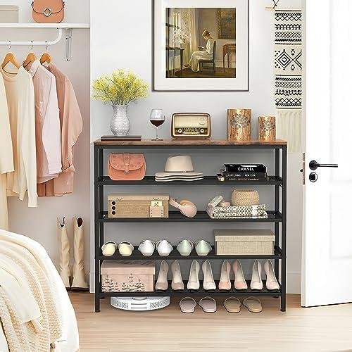 Review: usikey ⁣5-Tier Shoe Rack - Industrial Storage Organizer