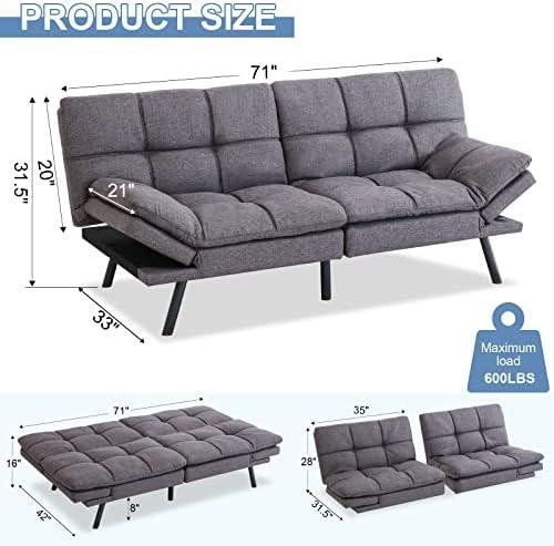 MUUEGM Modern Memory Foam Futon Sofa⁤ Bed Couch Review