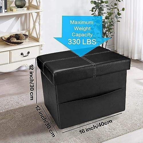 Review: AmasSmile® ​Folding Storage Ottoman -⁣ Compact & Convenient