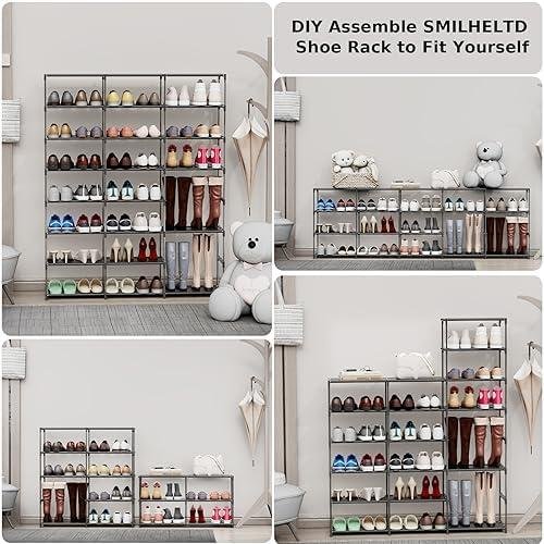 Ultimate Shoe Rack: SMILHELTD 3 Rows 8 ⁤Tier Organizer Tower