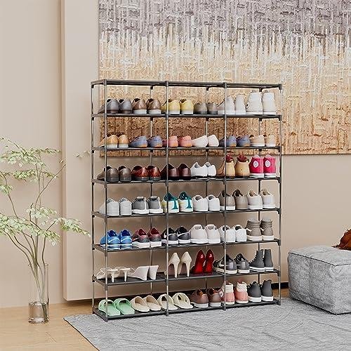 Ultimate Shoe‍ Rack: SMILHELTD 3 Rows 8 Tier Organizer Tower