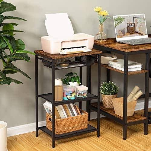 Review: Tall Industrial Side Table with Metal Basket, Rustic Brown Addition for Any Room