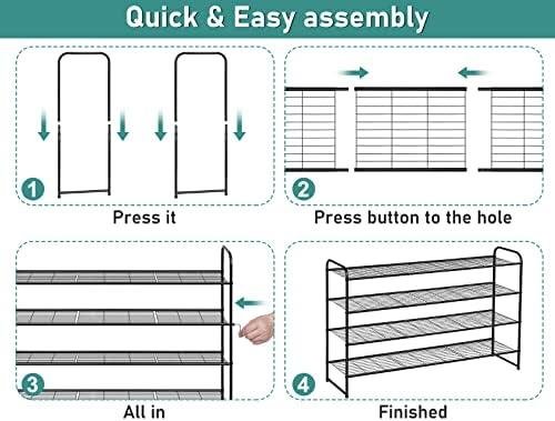 Review: SLEEPING LAMB⁣ 4 Tier Long Shoe Organizer - Spacious, Sturdy, and⁢ Easy to Assemble