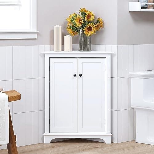 Review: Spirich White Corner Storage Cabinet – A Stylish Space-Saver!