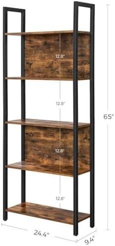 Review: VASAGLE 5-Tier Bookshelf - Stylish, Sturdy, and Safe​ for All Rooms!